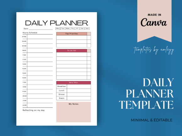 Download Free Daily Planner Template for Canva - Template Collection