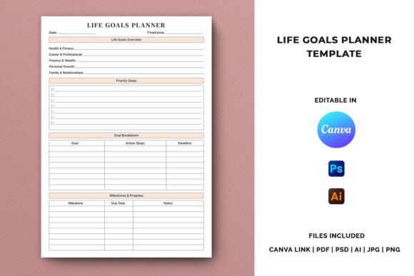 Download Life Goals Planner Template - Template Collection