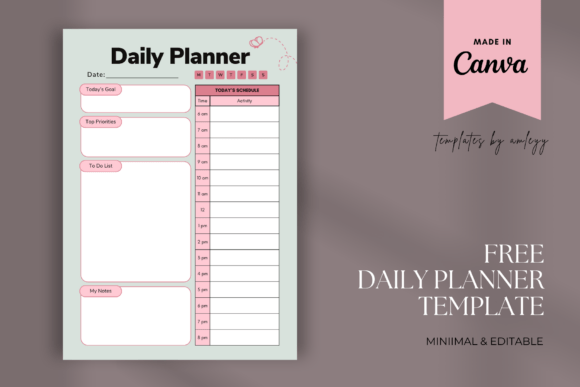 Download Free Daily Planner Template – Editable - Template Collection