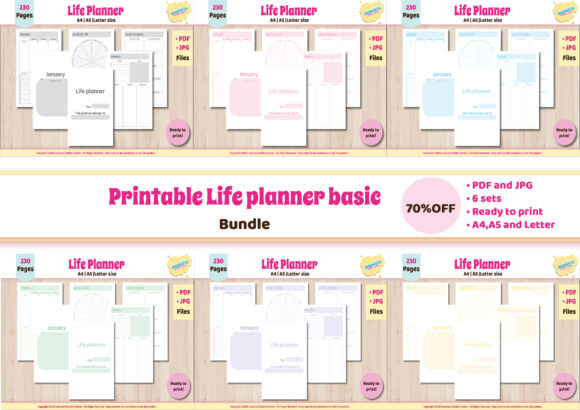 Download Printable Planner Template A5 Bundle - Template Collection