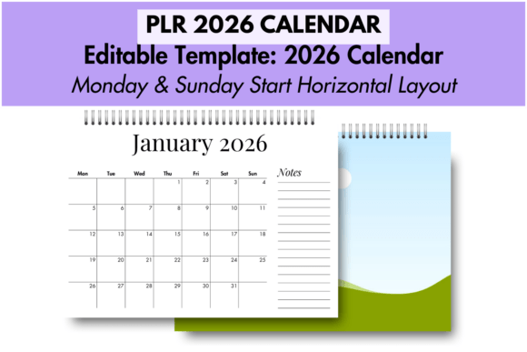 Download PLR Canva Template 2026 Calendar - Template Collection