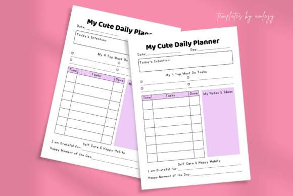 Download Cute Daily Planner Canva Template - Template Collection