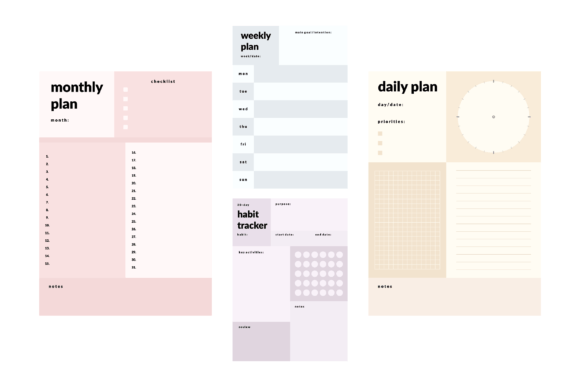 Download Colorful Printable Planner Template Set - Template Collection