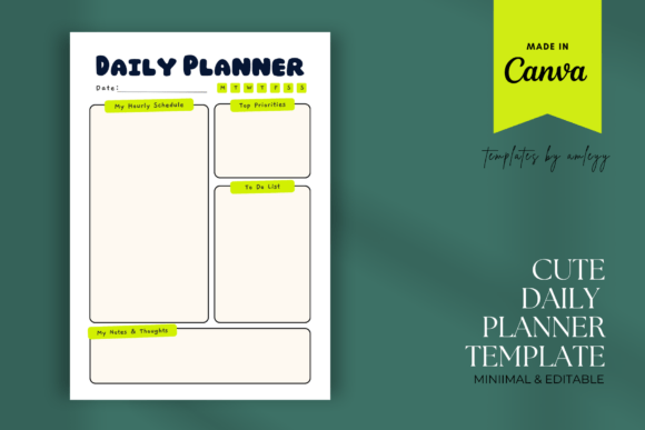 Download Cute Daily Planner Canva Template - Template Collection