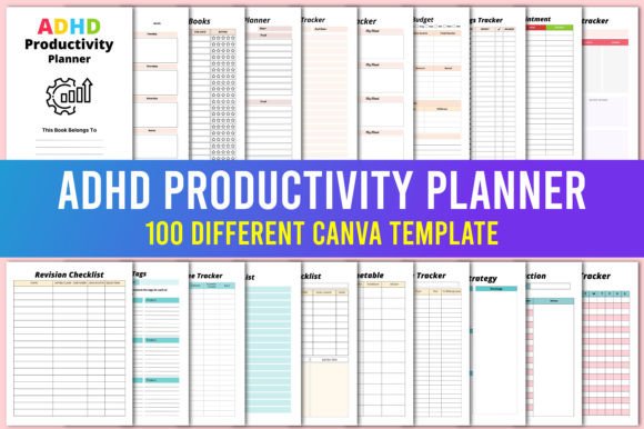 Download ADHD Productivity Planner Canva Template - Template Collection