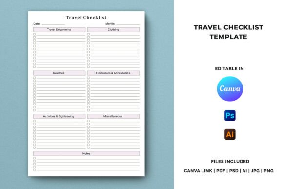 Download Travel Checklist Template - Template Collection