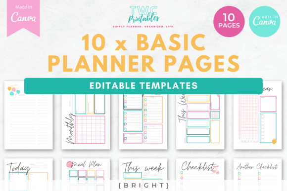 Download Canva Planner Templates | BRIGHT - Template Collection