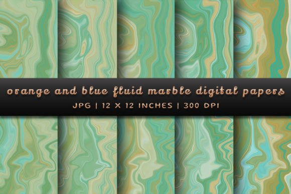 Download Orange and Blue Fluid Marble - Orange and blue Collection