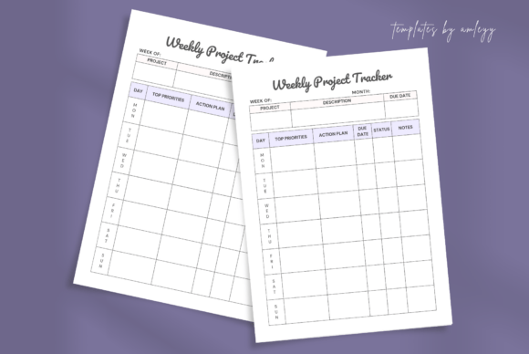 Download Weekly Project Tracker Canva Template - Template Collection
