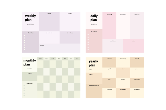Download Colorful Printable Planner Template Set - Template Collection