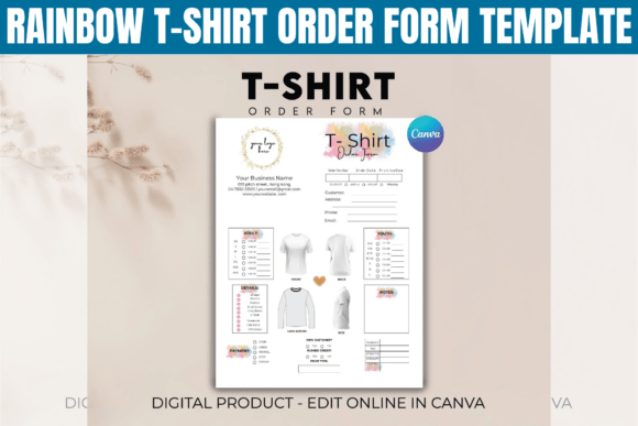 Download Rainbow T-Shirt Order Form Template - Template Collection