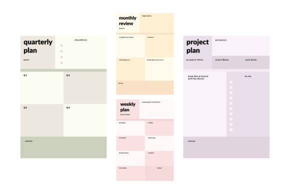 Download Colorful Printable Planner Template Set - Template Collection