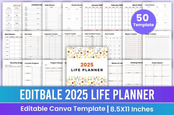 Download 2025 Life Planner Canva Template - Template Collection