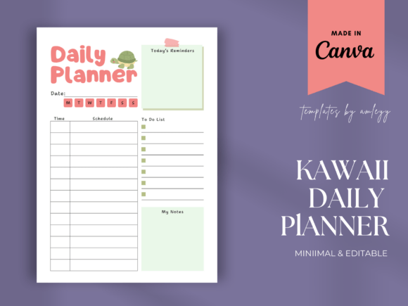 Download Kawaii Daily Planner Template Printables - Template Collection