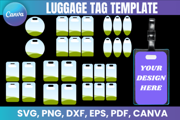 Download Luggage Tag Template, Canva Editable Tag - Template Collection