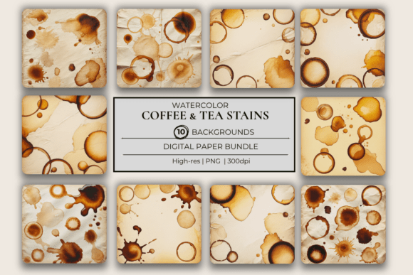 Download Coffee &amp; Tea Stains Paper Backgrounds - Premium Resources