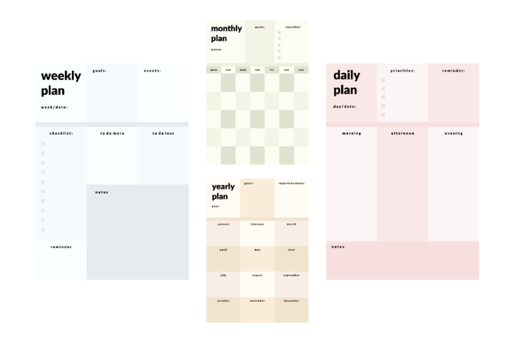 Download Colorful Printable Planner Template Set - Template Collection