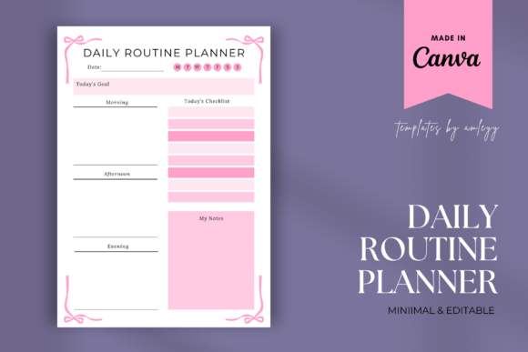 Download Coquette Daily Routine Planner Template - Template Collection
