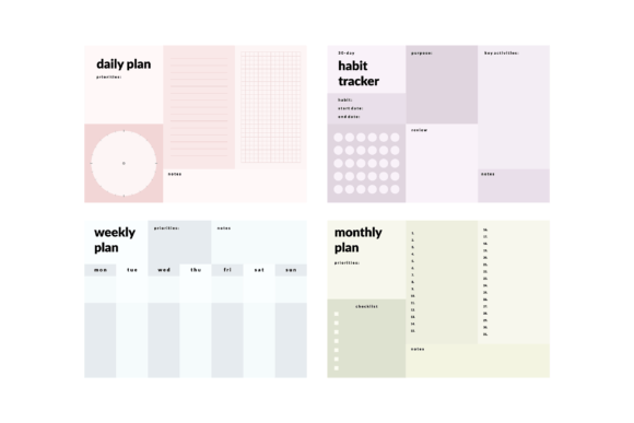 Download Colorful Printable Planner Template Set - Template Collection