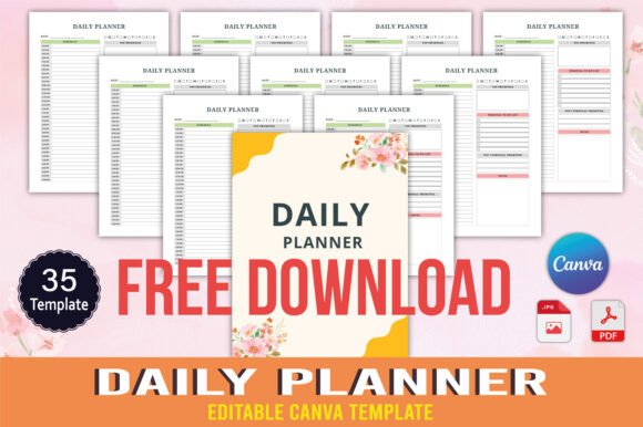 Download Free Daily Planner Canva Template - Template Collection