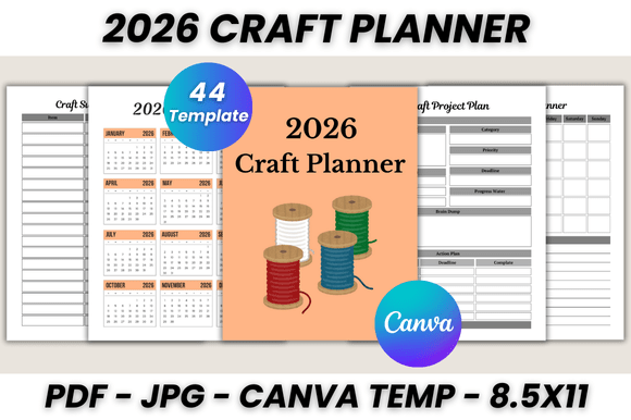 Download 2026 Craft Planner Canva Template - Template Collection