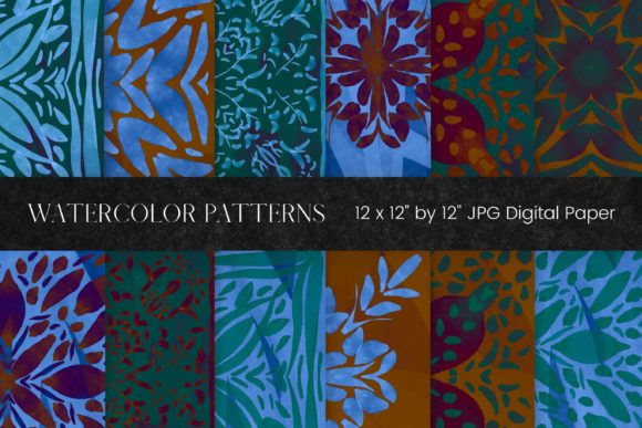Download Orange and Blue Watercolor Pattern - Orange and blue Collection