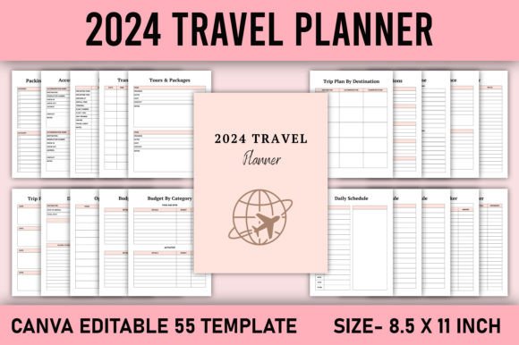 Download 2024 Travel Planner Canva Template - Template Collection