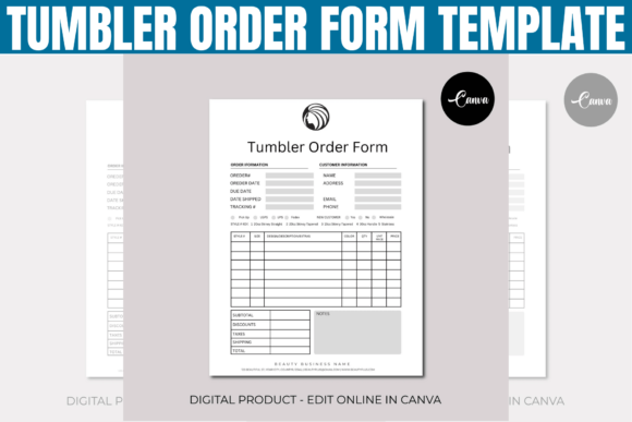 Download Editable Tumbler Order Form Template - Template Collection