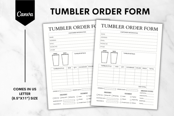 Download Custom Tumbler Order Form Template 3 - Template Collection