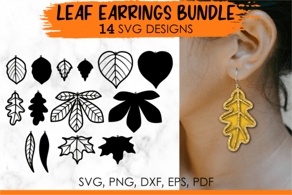 Download Leaf Earrings Svg Fall Template Bundle - Template Collection