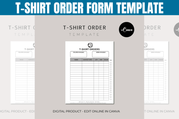 Download T-Shirt Order Form Canva Template - Template Collection