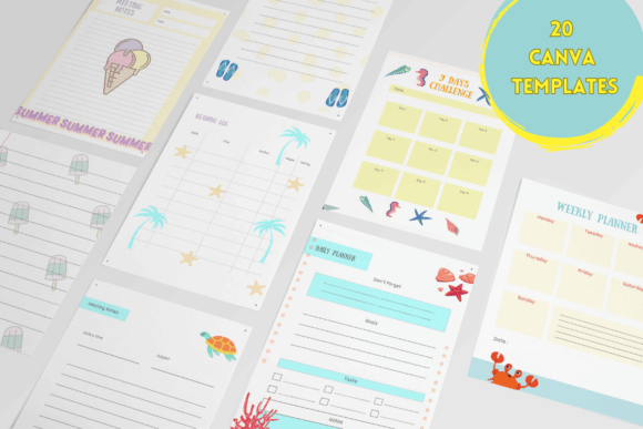 Download Summer Theme Canva Planner Template - Template Collection