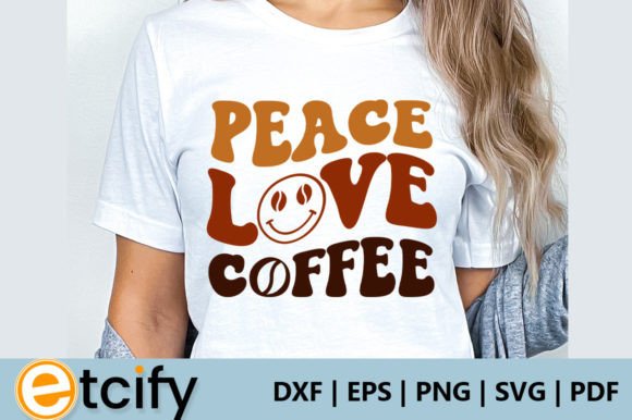 Download Peace Love Coffee Retro SVG - Premium Resources