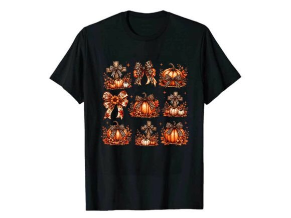Download Pumpkin Bow Collage Fall T-Shirt - Premium Resources
