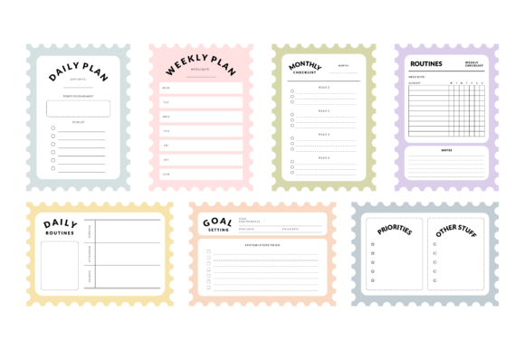 Download Colorful Planner &amp; Notepad Template Set - Template Collection