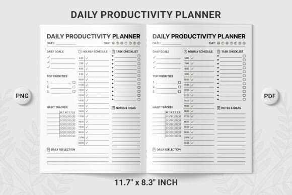Download Daily Productivity Planner Template PNG - Template Collection