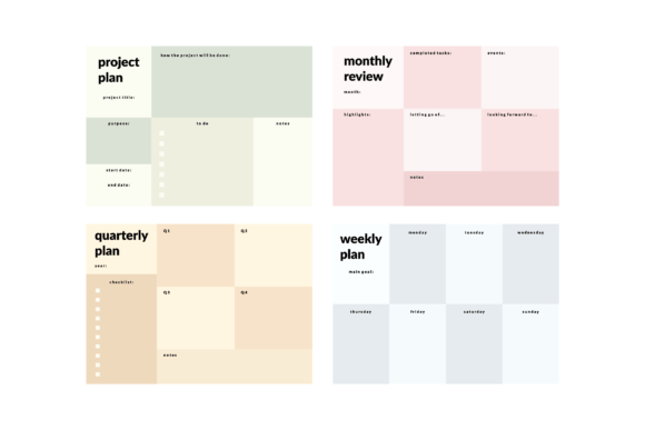 Download Colorful Printable Planner Template Set - Template Collection