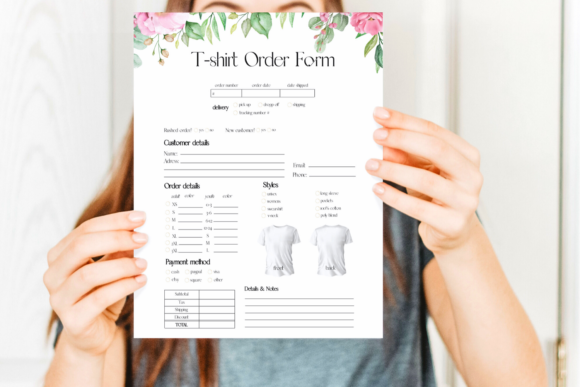 Download Floral T-shirt Order Form Template - Template Collection