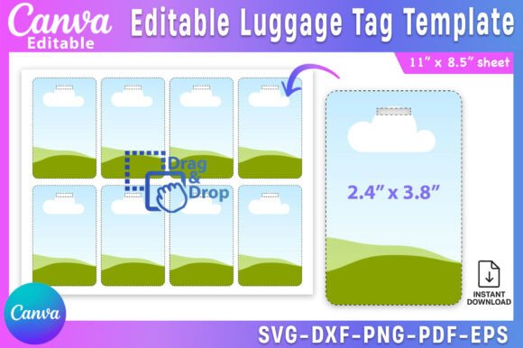 Download Canva Editable Luggage Tag Template - Template Collection