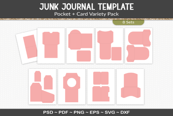 Download Junk Journal Pockets and Cards Template - Template Collection