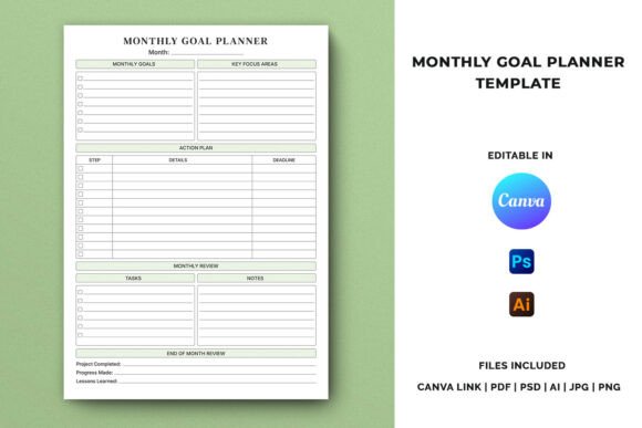 Download Monthly Goal Planner Template - Template Collection
