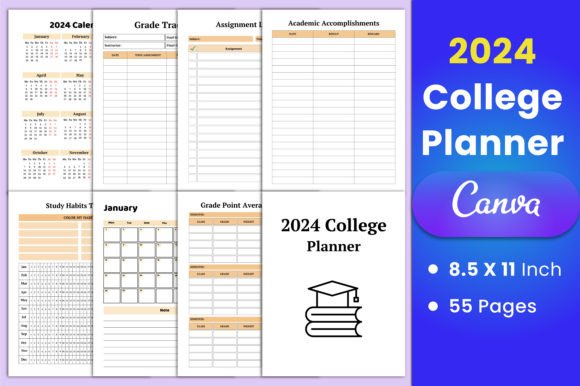 Download 2024 College Planner Canva Template - Template Collection