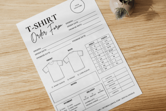 Download Editable T-shirt Order Form Template - Template Collection